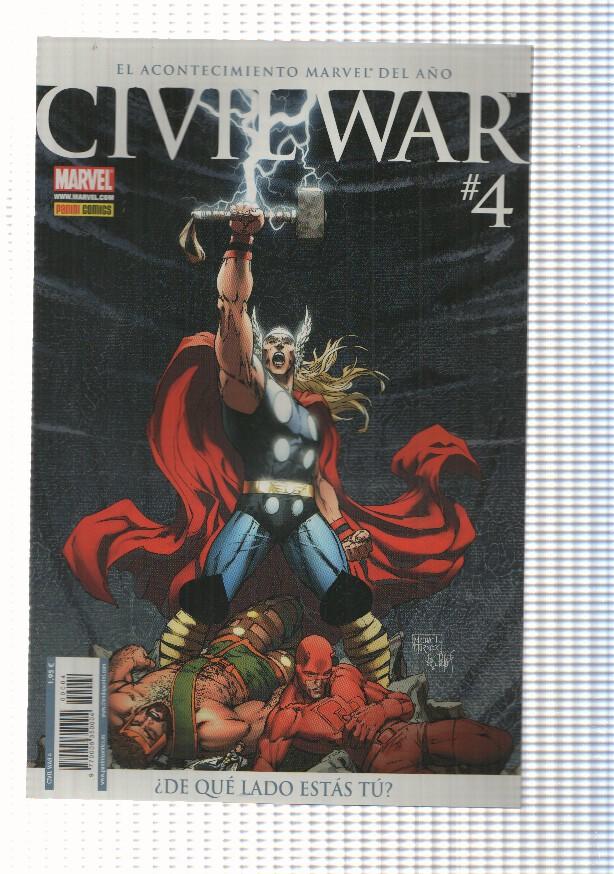 Marvel: Civil War año I num 4 de 7, serie limitada. Cubierta de Michael Turner. Mark Millar