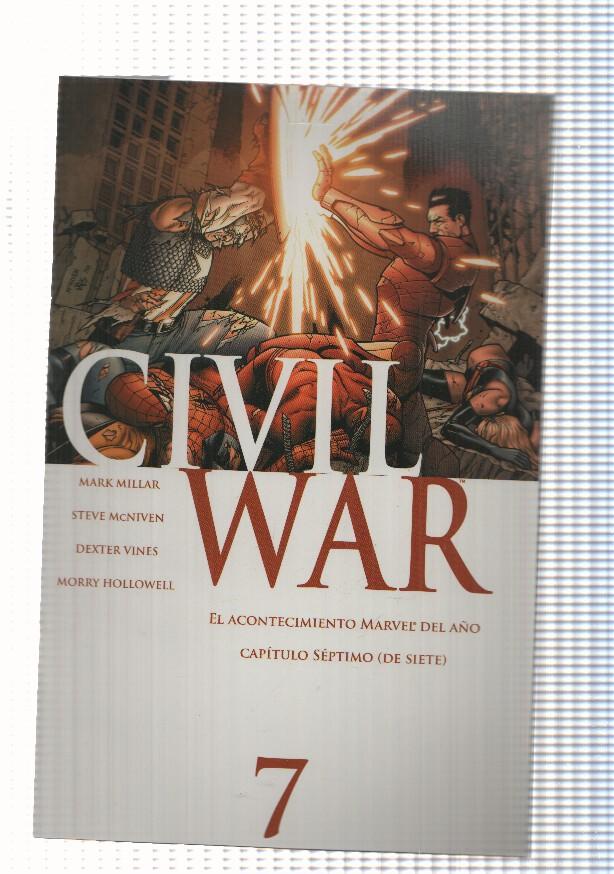 Marvel: Civil War año I num 7 de 7, serie limitada. Cubierta de Steve McNiven. Mark Millar