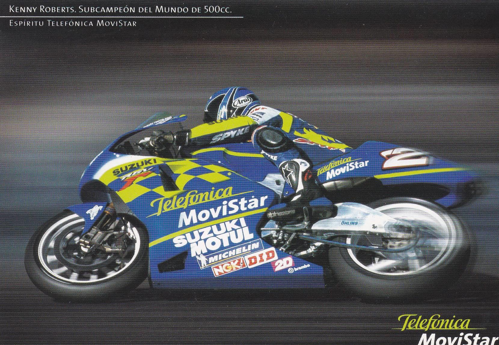 POSTAL B11348: KENNY ROBERTS: SUBCAMPEON DEL MUNDO 500CC. MOVISTAR