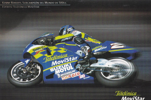 POSTAL B11350: KENNY ROBERTS: SUBCAMPEON DEL MUNDO 500CC. MOVISTAR
