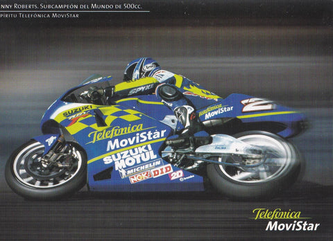 POSTAL B11351: KENNY ROBERTS: SUBCAMPEON DEL MUNDO 500CC. MOVISTAR