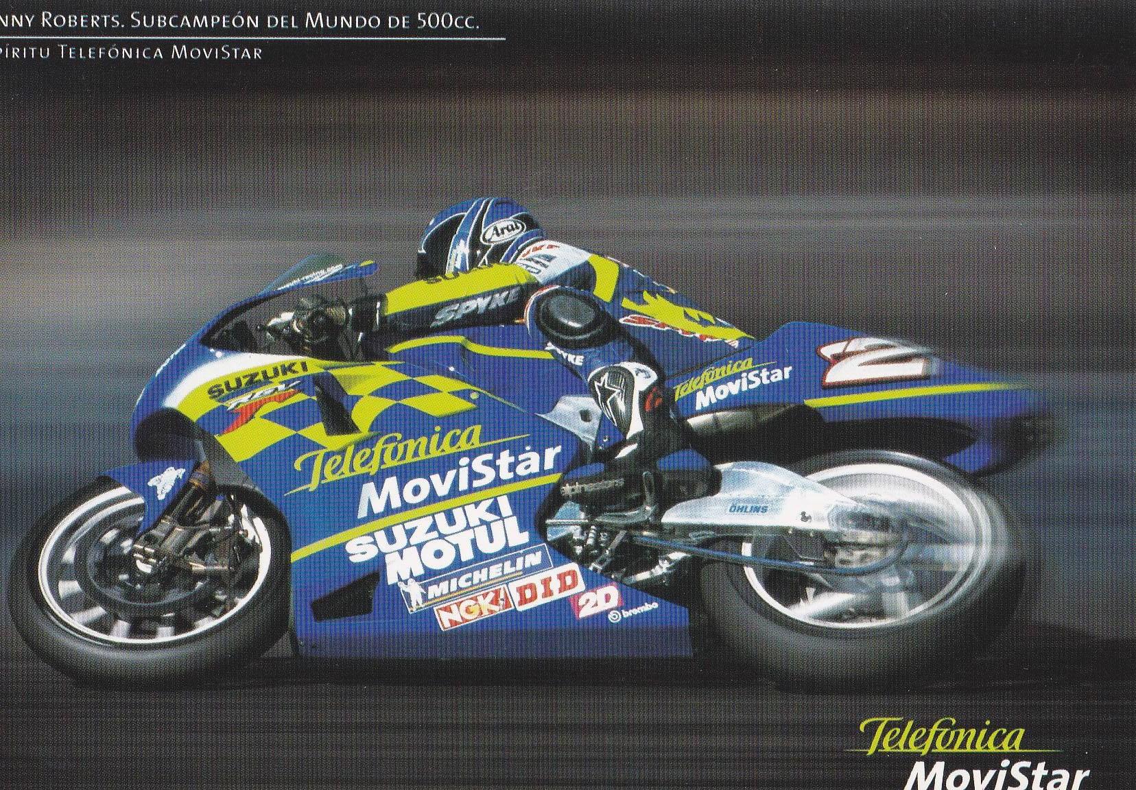 POSTAL B11352: KENNY ROBERTS: SUBCAMPEON DEL MUNDO 500CC. MOVISTAR