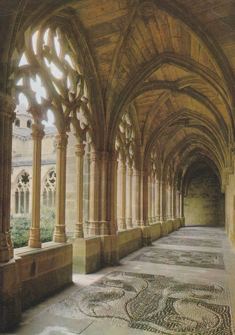 POSTAL B11369: NAVARRA: ABADIA DE STA MARIA. CLAUSTRO