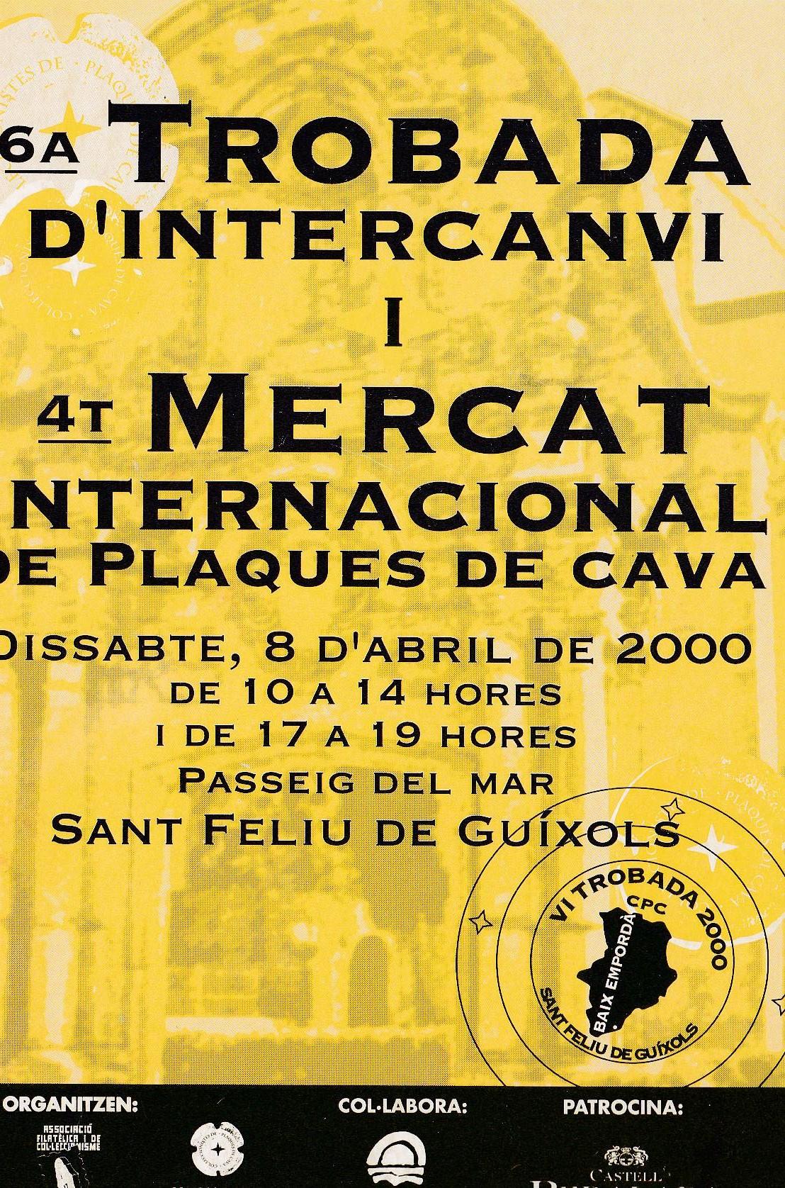 POSTAL B11428: TROBADA INTERCAMBI PLAQUES DE CAVA. SANT FELIU DE GUIXOLS