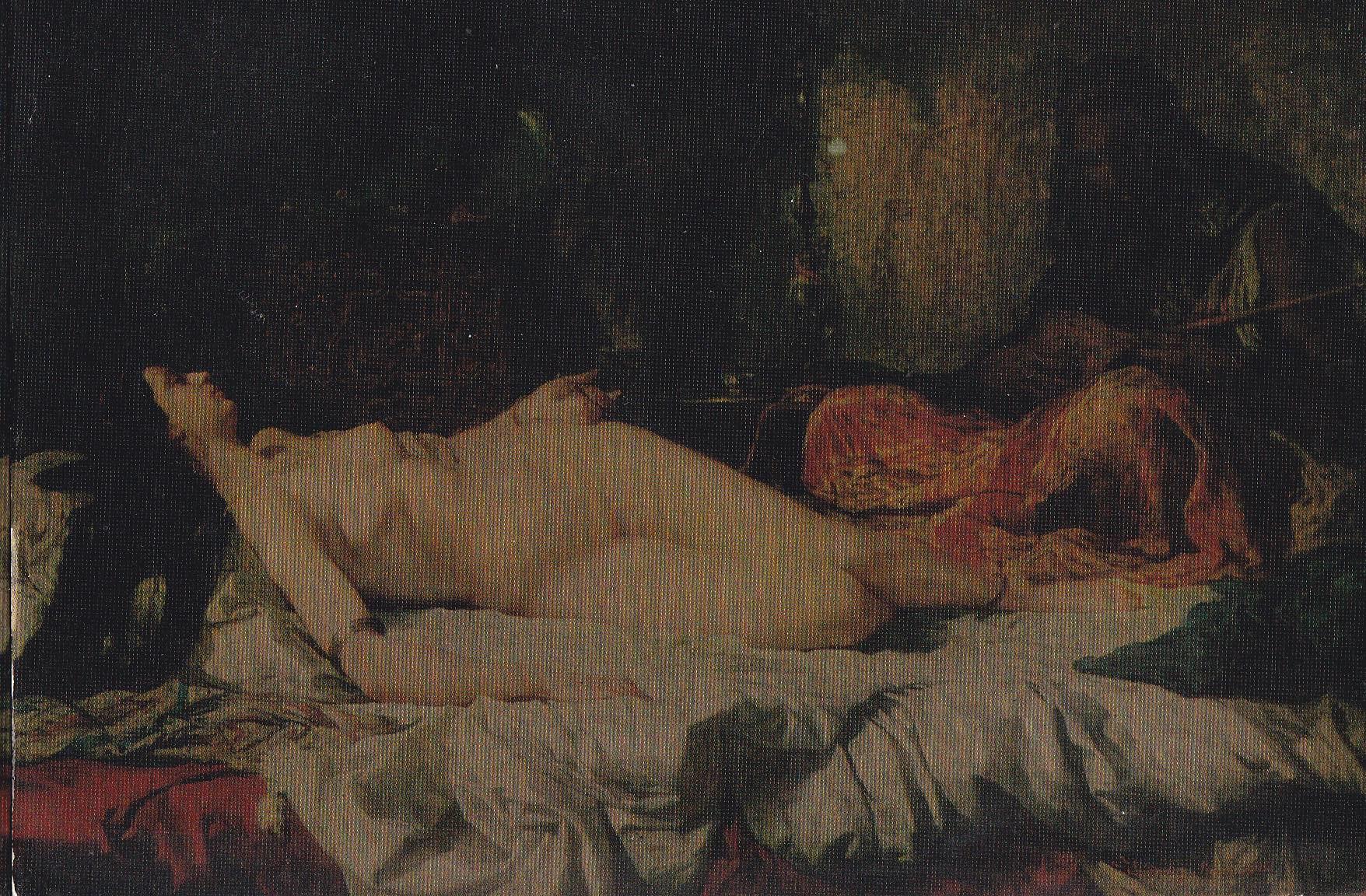 POSTAL B11450: OLEO: MUJER QUE YACE EN LA CAMA. ANONIMO