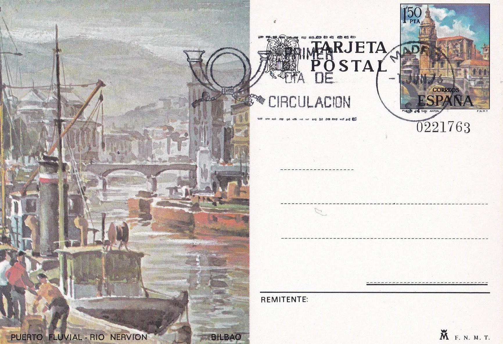 POSTAL B11549: Puerto Fluvial en el rio Nervion en Bilbao