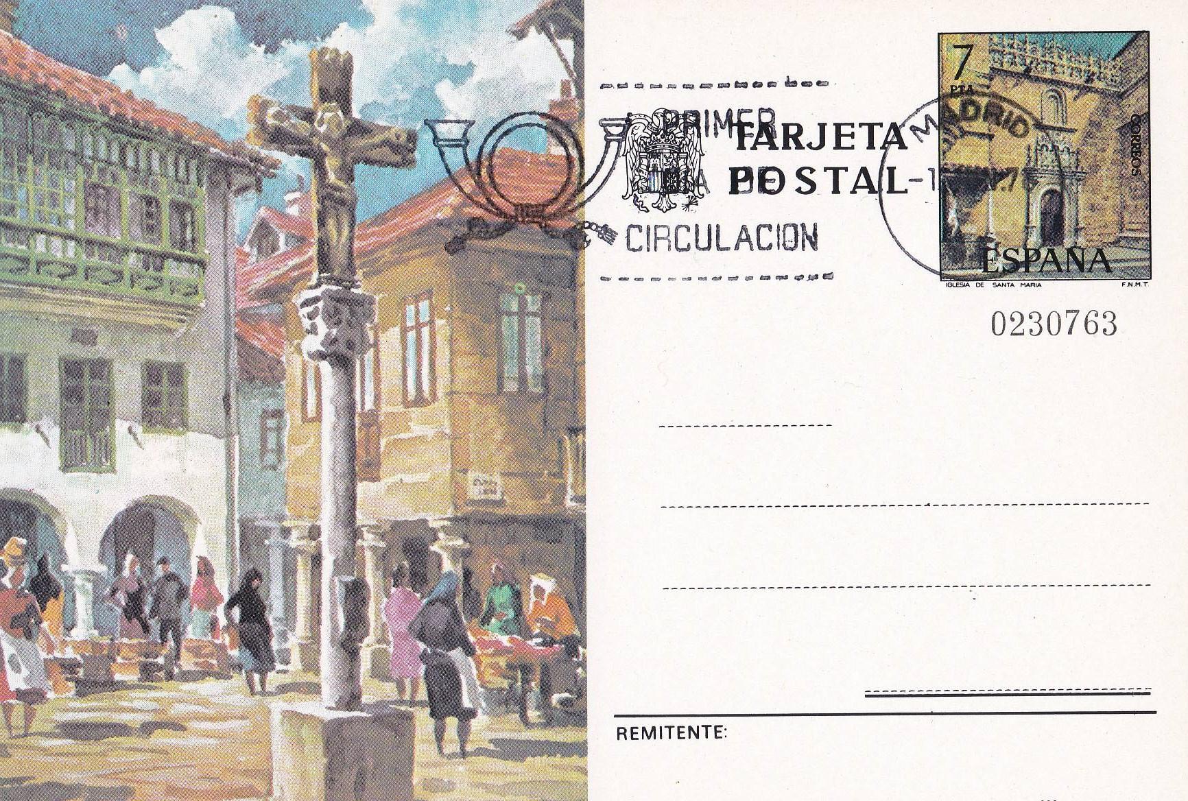 POSTAL B11550: Plaza de la Leña en Pontevedra