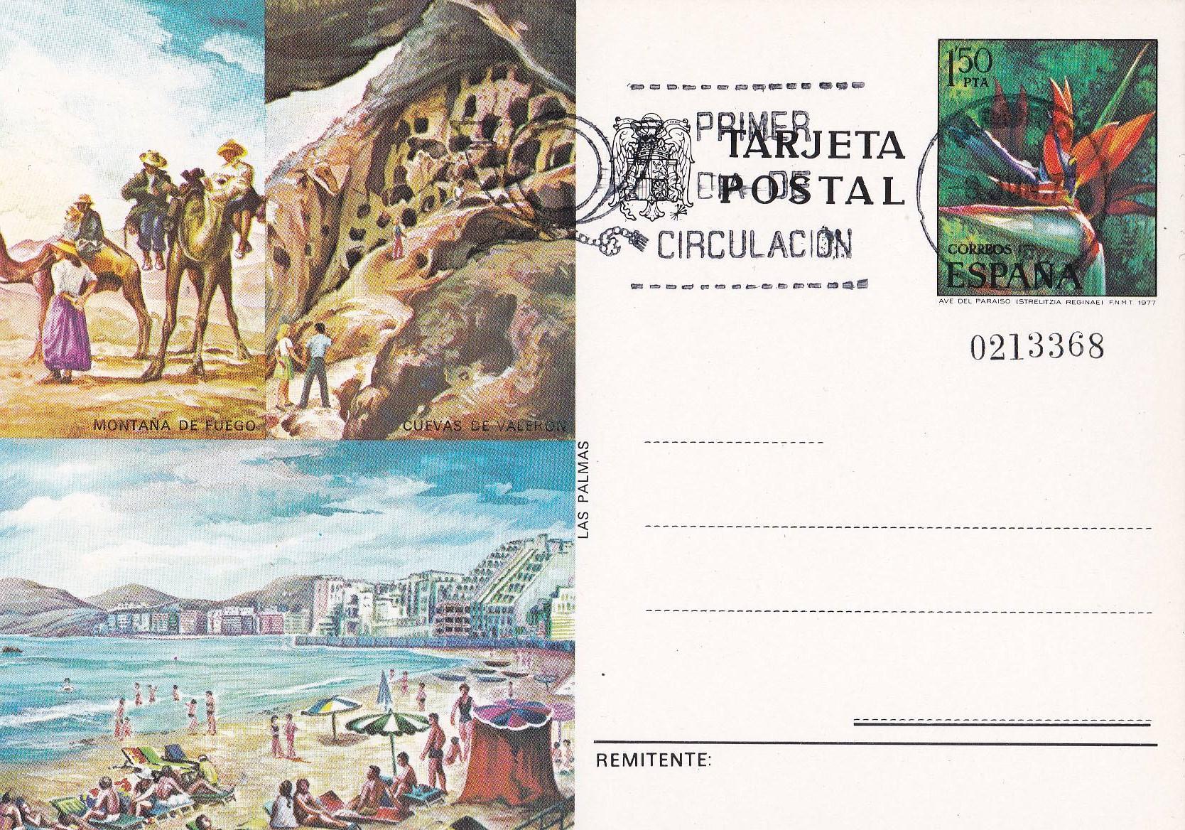 POSTAL B11552: las Canteras, Montaña de Fuego, Cuevas de Valeron en Las Palmas