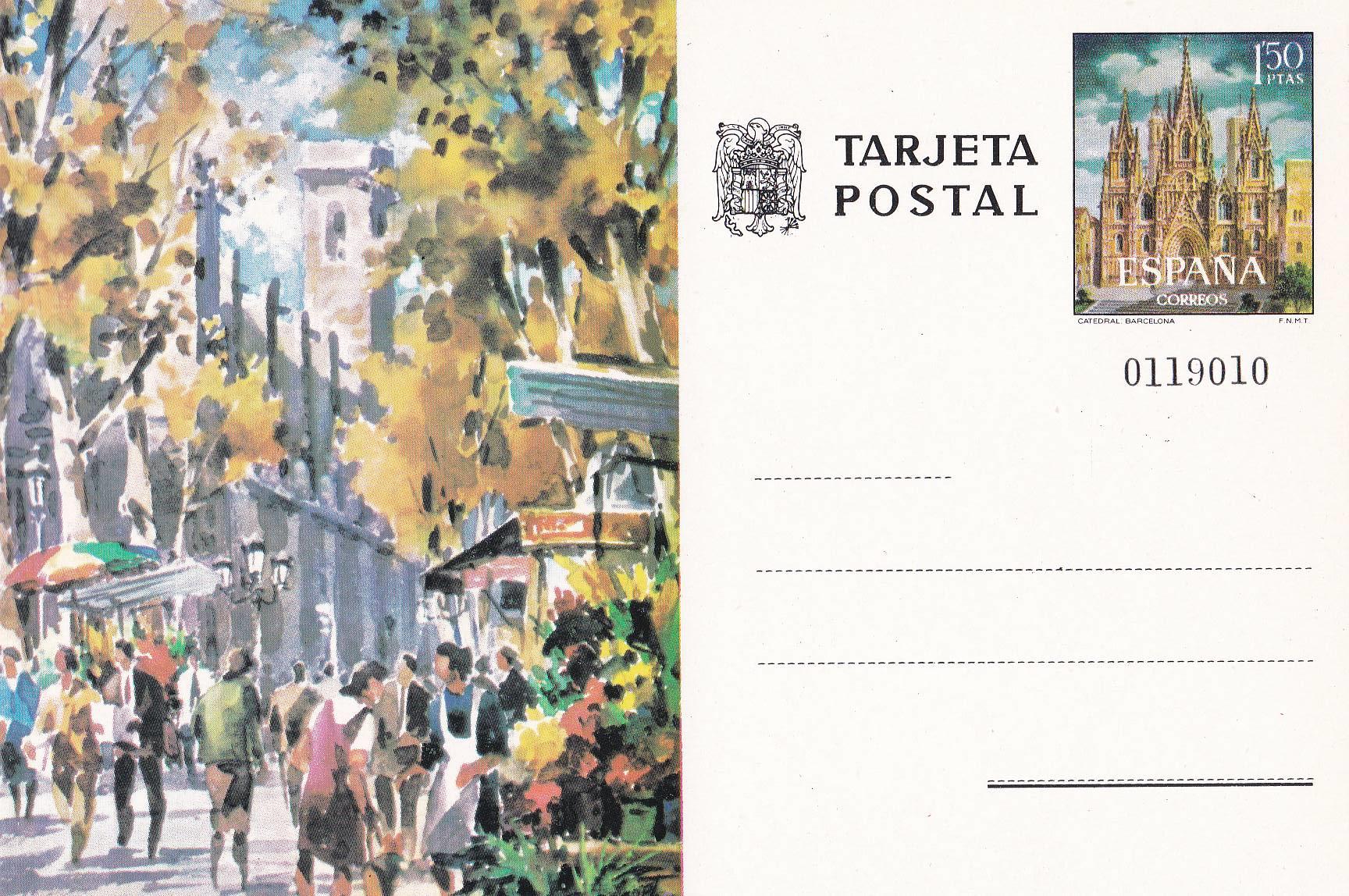 POSTAL B11562: Rambla de las Flores en Barcelona