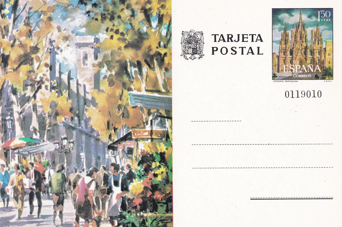 POSTAL B11562: Rambla de las Flores en Barcelona
