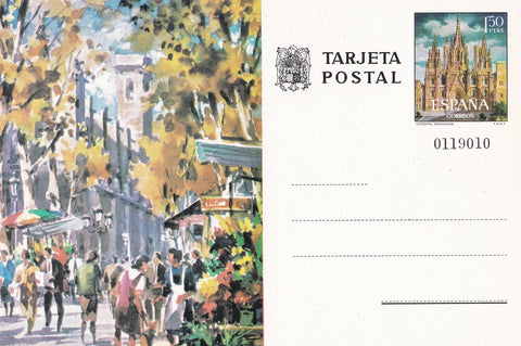 POSTAL B11562: Rambla de las Flores en Barcelona