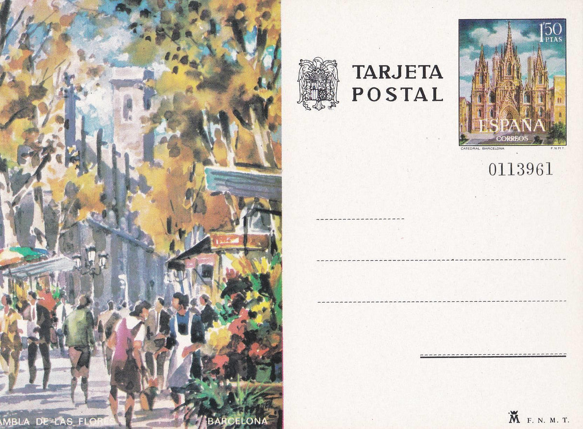 POSTAL B11563: Rambla de las Flores en Barcelona