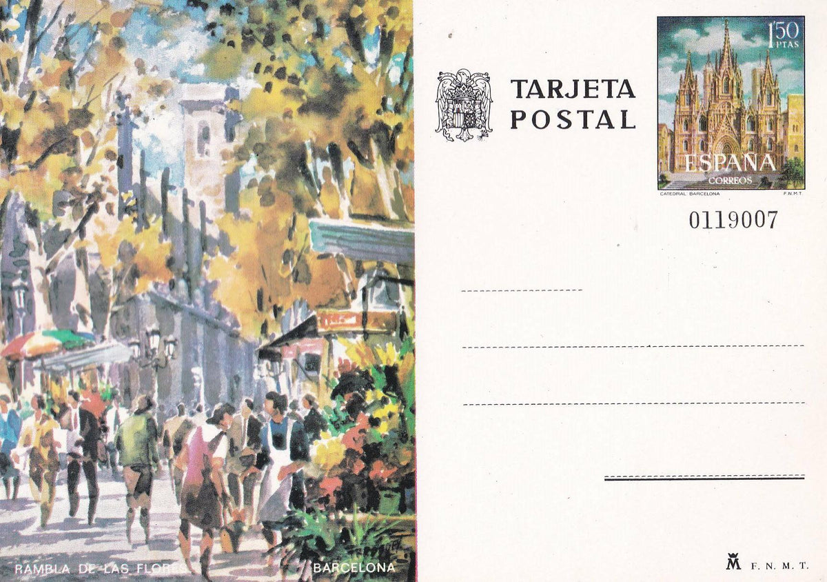 POSTAL B11565: Rambla de las Flores en Barcelona