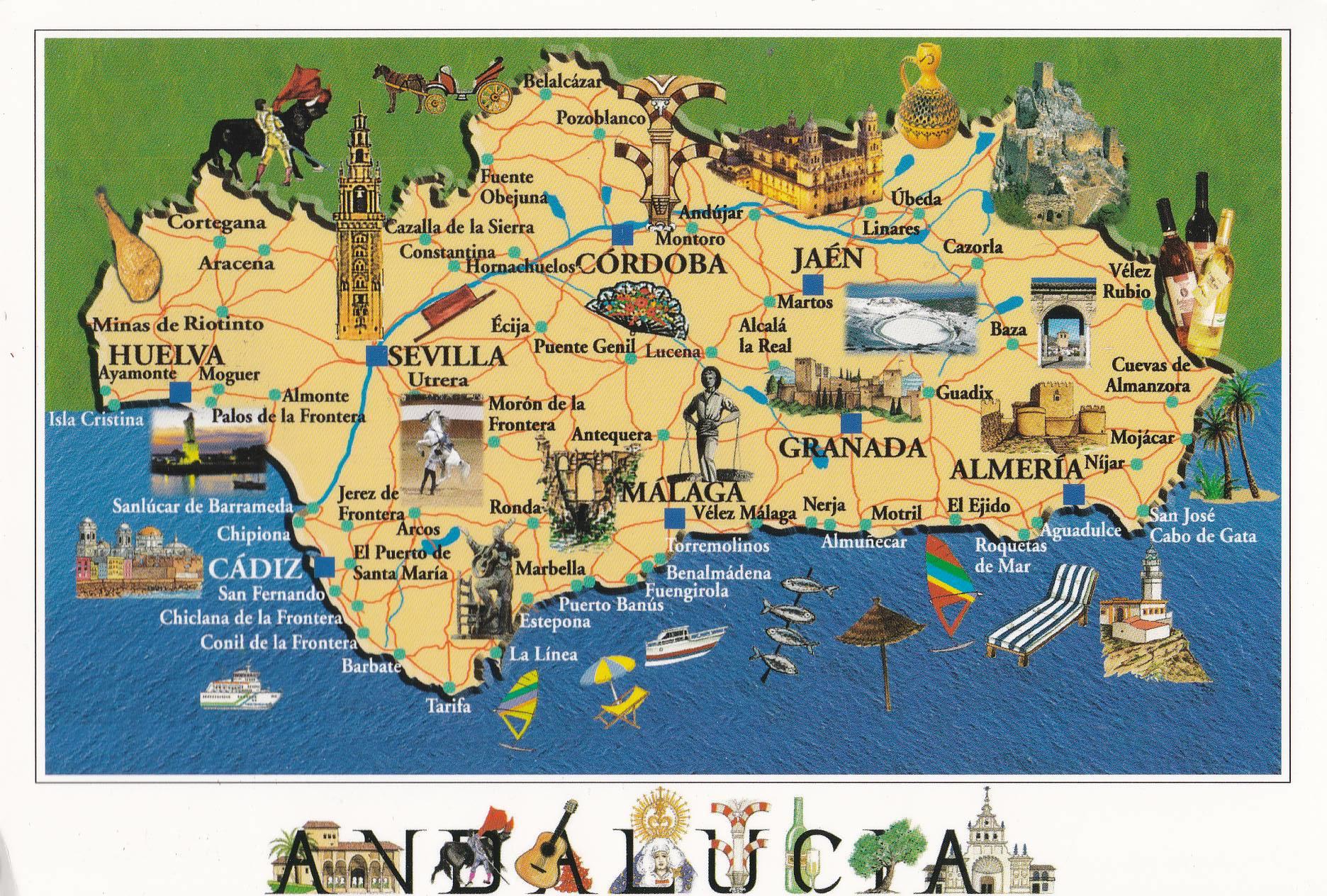 POSTAL B11608: ANDALUCIA: MAPA REGIONAL