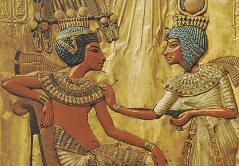 POSTAL B11700: MUSEO EGIPCIO EL CAIRO: ESCENA TUT ANKH AMUN. TRONO