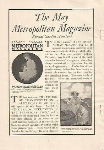 LAMINA 12417: Publicidad Metropolitan Magazine special Garden Number