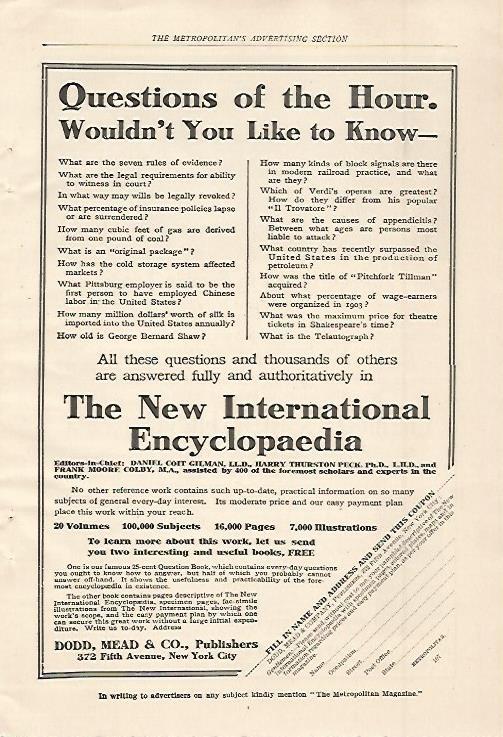 LAMINA 12423: Publicidad de The New International Encyclopaedia