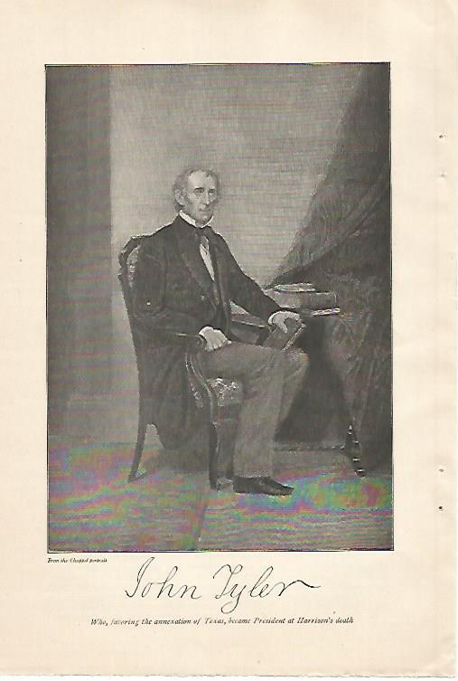 LAMINA 12449: Retrato de John Tyler por Chappel