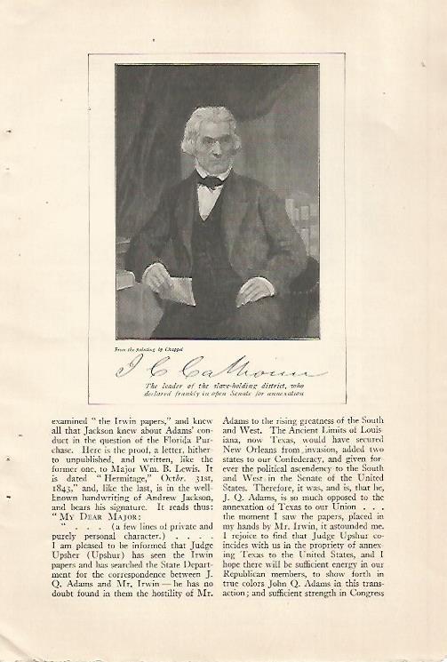 LAMINA 12452: Retrato de Calhoun por Chappel