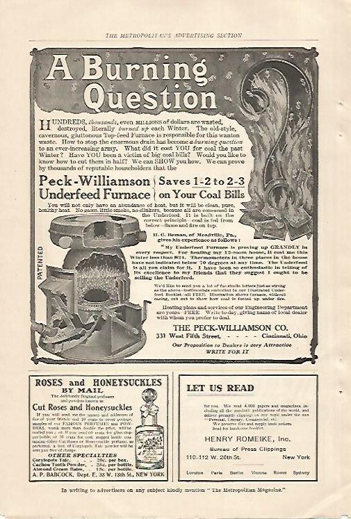 LAMINA 12474: Publicidad de The Peck-Williamson Co