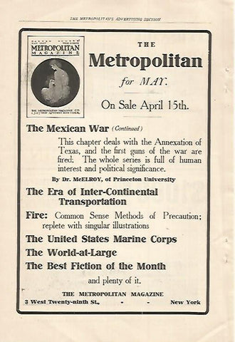 LAMINA 12485: Indice del Metropolitan Magazine de 15 de abril de 1907