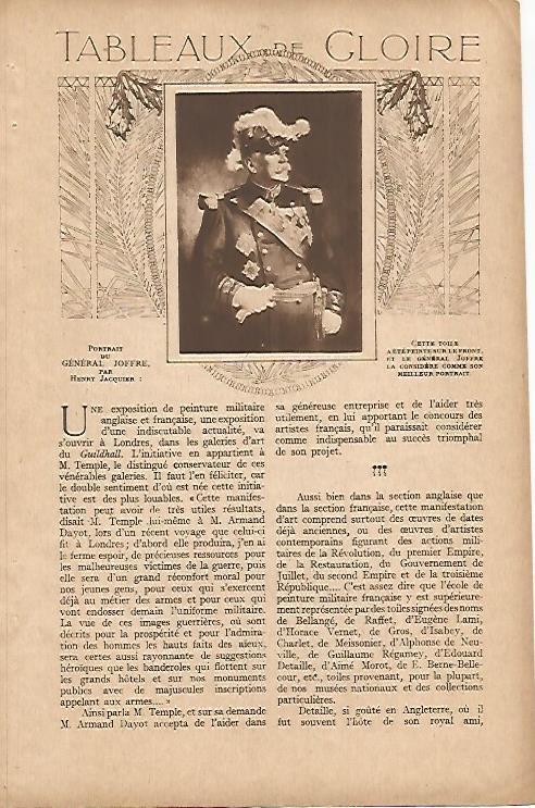 LAMINA 12538: Retrato del General Joffre por Jacquier