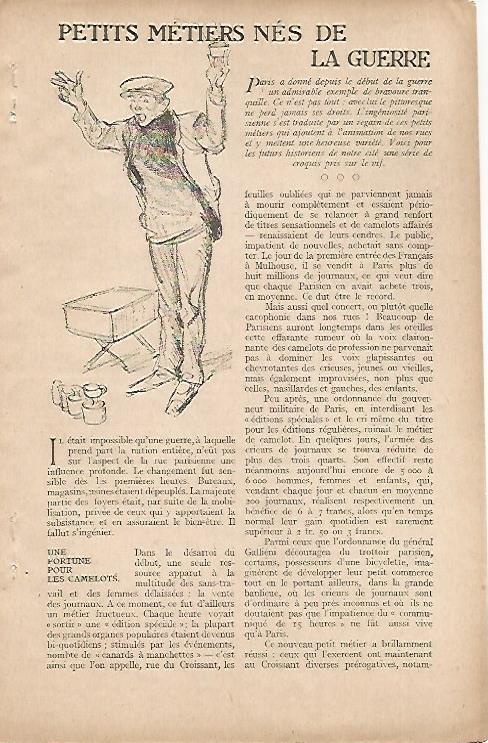 LAMINA 12552: Ilustraacion para Petits metiers nes de la guerre