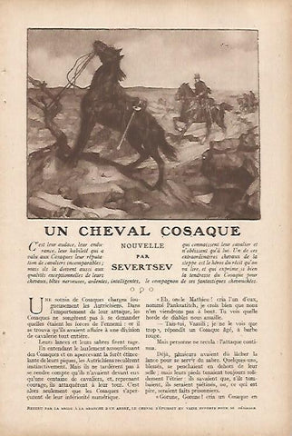 LAMINA 12600: Ilustracion para Un cheval cosaque