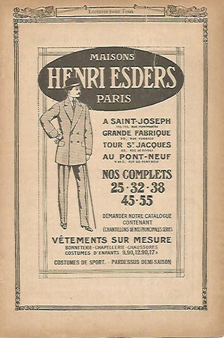 LAMINA 12651: Publicidad de Maisons Henri Esders de Paris