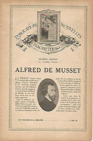 LAMINA 12692: Publicidad de Alfred de Musset