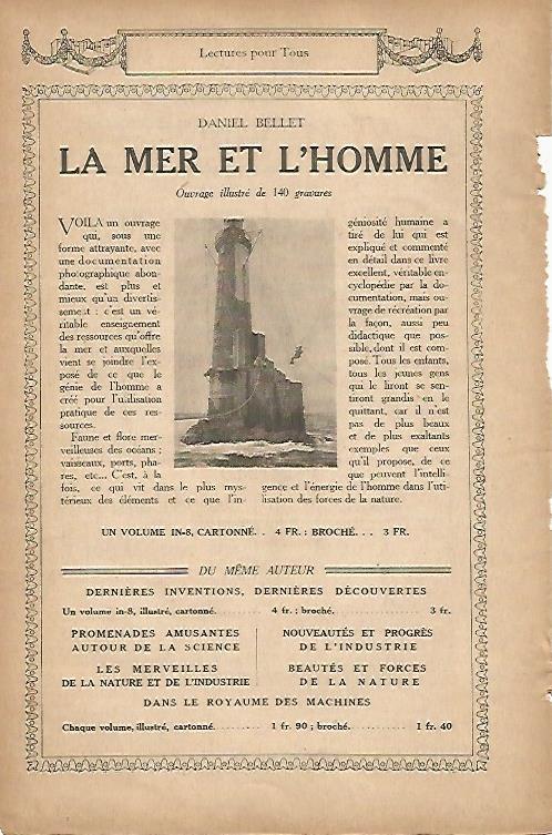 LAMINA 12693: Publicidad del libro La mer et l homme de D. Bellet