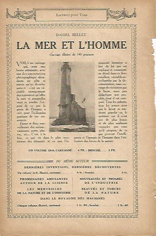 LAMINA 12693: Publicidad del libro La mer et l homme de D. Bellet