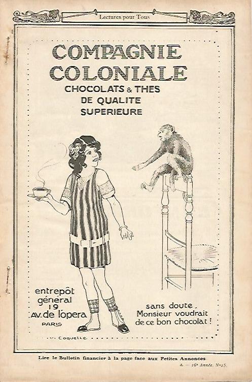 LAMINA 12697: Publicidad de chocolates Compagnie Coloniale