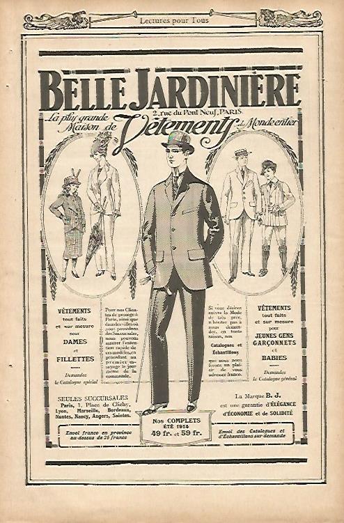 LAMINA 12700:  Publicidad de Belle Jardiniere 