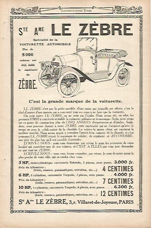 LAMINA 12703: Publicidad de Le Zebre