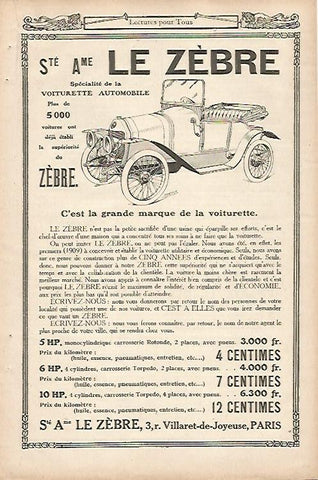 LAMINA 12703: Publicidad de Le Zebre