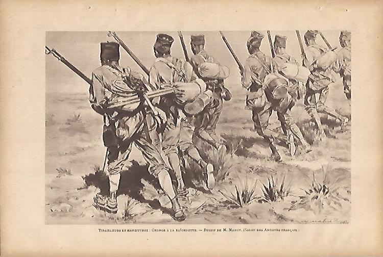 LAMINA 12716: Dibujo de soldados africanos