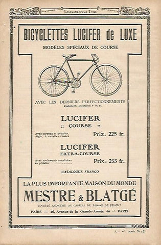 LAMINA 12748: Publicidad de bicicletas Lucifer