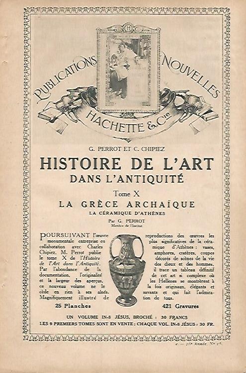 LAMINA 12752: Publicidad de Histoire d Art de G. Perrot