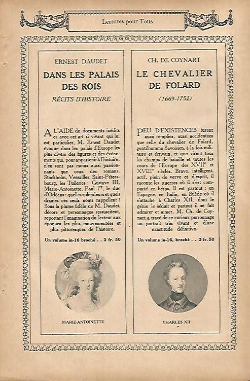 LAMINA 12753:  Publicidad de las obras de Daudet y de Coynart