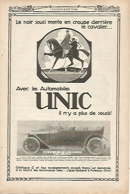 LAMINA 12760: Publicidad de automoviles Unic