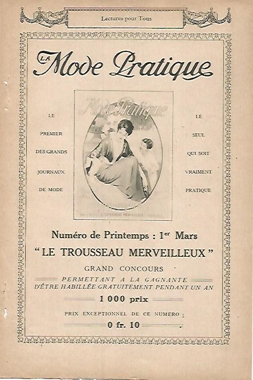 LAMINA 12812: Publicidad de La Mode Pratique numero de primavera