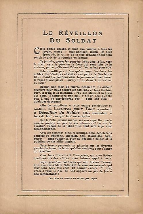 LAMINA 12822: Publicidad de La Reveillon du Soldat