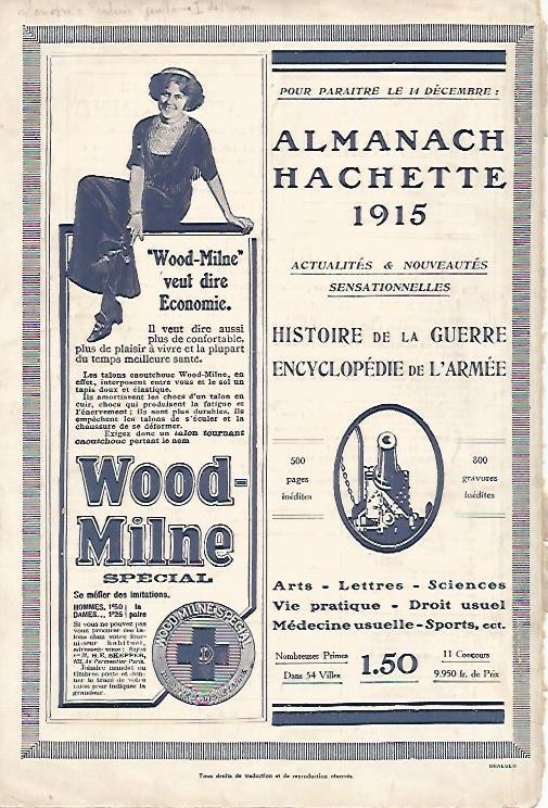 LAMINA 12831: Publicidad de Almanach Hachette de 1915