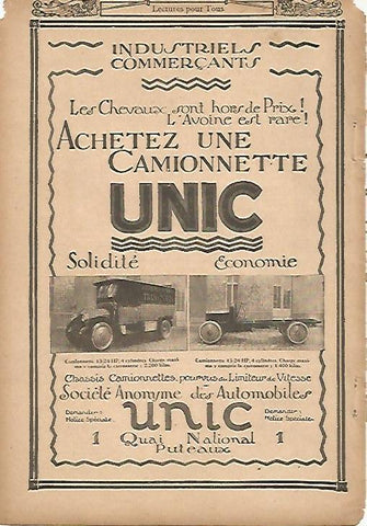 LAMINA 12834: Publicidad de Camionnette Unic