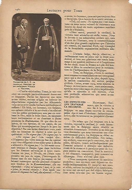 LAMINA 12836: Cardenal Mercier y el Presidente Wilson