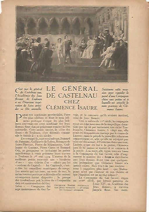 LAMINA 12854: Clemence Isaure presidiendo los Juegos Florales