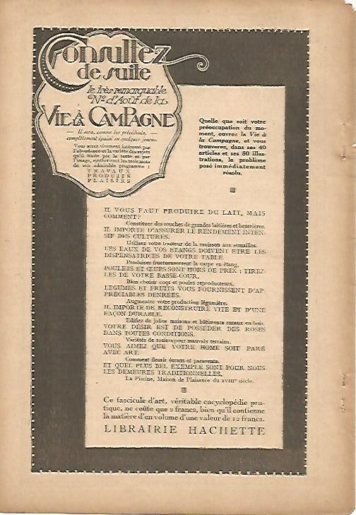 LAMINA 12860: Publicidad del numero de agosto de La Vie a la Campagne