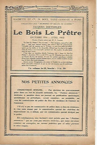 LAMINA 12890: Publicidad de Le Bois Le Pretre