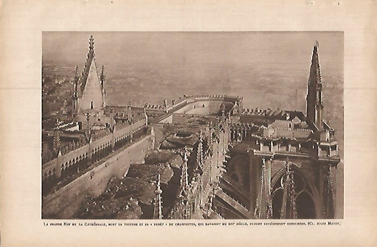 LAMINA 12904: Nave central de la Catedral de Reims bombardeada